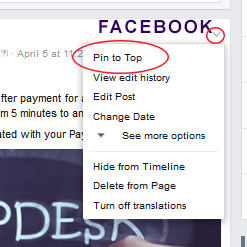 pin to top facebook
