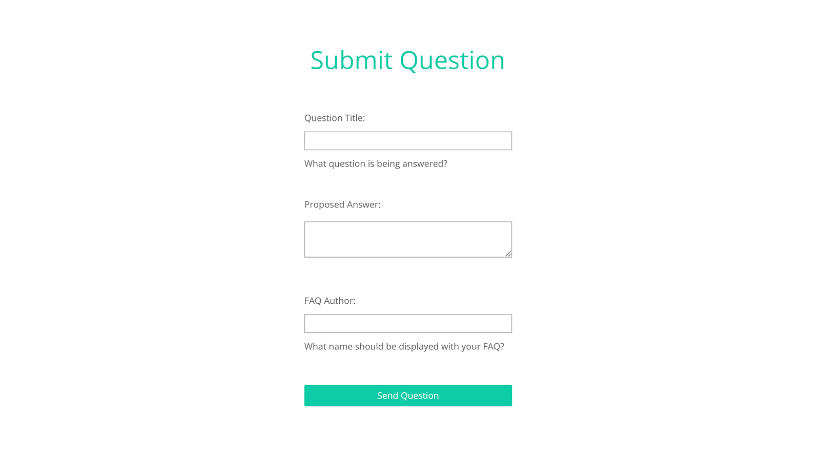 Submit FAQ Form