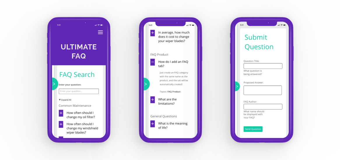 UFAQ Mobile Screens